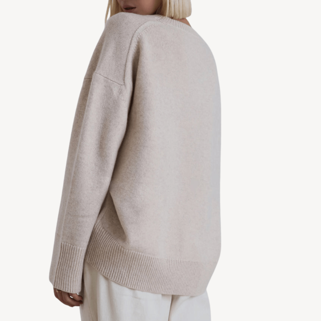 Stickad tröja i ullblandning med avslappnad passform | Edurano - Edurano