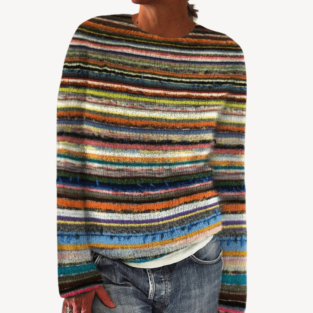 Stickad tröja med blommigt broderi i mjukt material | Edurano - Edurano