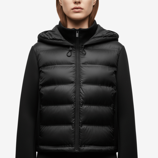 Vadderad pufferjacka med huva i vattentåligt material | Edurano - Edurano