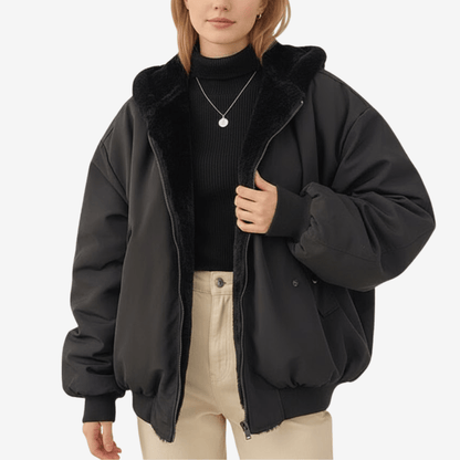 Vändbar vinterjacka i tjock och mjuk modell för kvinnor | Edurano - Edurano