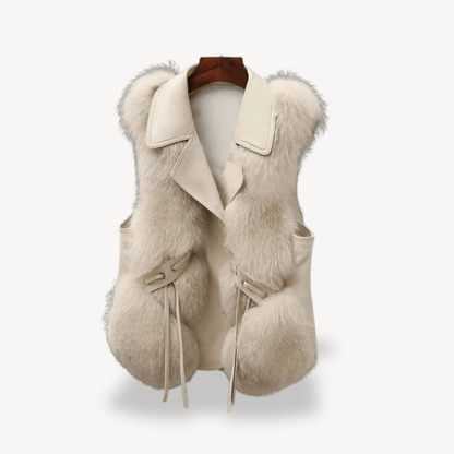 Väst i konstläder med fuskpälsfoder | Edurano - Edurano