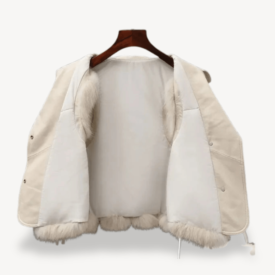 Väst i konstläder med fuskpälsfoder | Edurano - Edurano