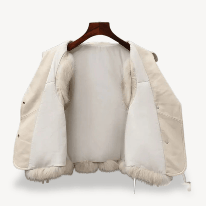 Väst i konstläder med fuskpälsfoder | Edurano - Edurano