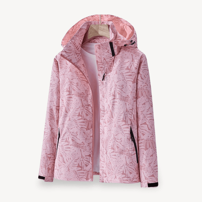 Vattentät jacka med bladmönster för kvinnor | Edurano - Edurano