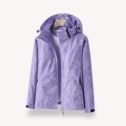 Vattentät jacka med bladmönster för kvinnor | Edurano - Edurano
