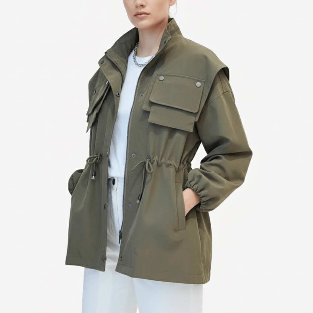 Verktygsjacka i lätt tyg med avslappnad passform och fickor | Edurano - Edurano