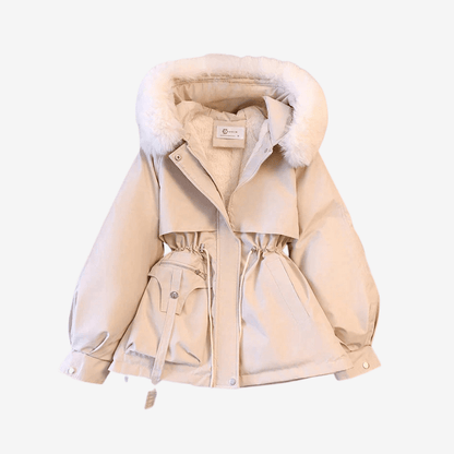 Vinterkappa i ullblandning med fuskpälskrage för kvinnor | Edurano - Edurano